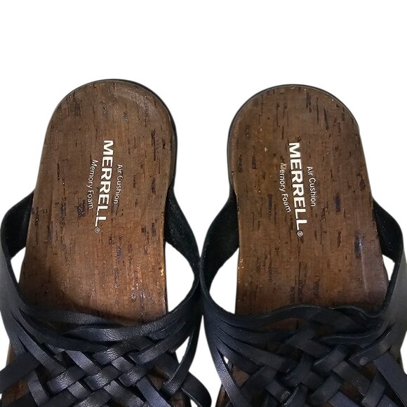 Merrell Womens District Mahana Leather Slip On Strappy Sandals, Black Size 8 - Picture 4 of 8